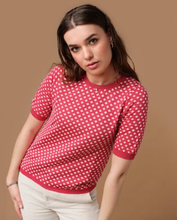 Belle Red Skovhuus Kvinde Shirt Strik - Skovhuus T-shirts  - 5711419370305