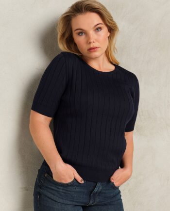 Dark Navy Skovhuus Kvinde Shirt Strik - Skovhuus T-shirts  - 5711419429034