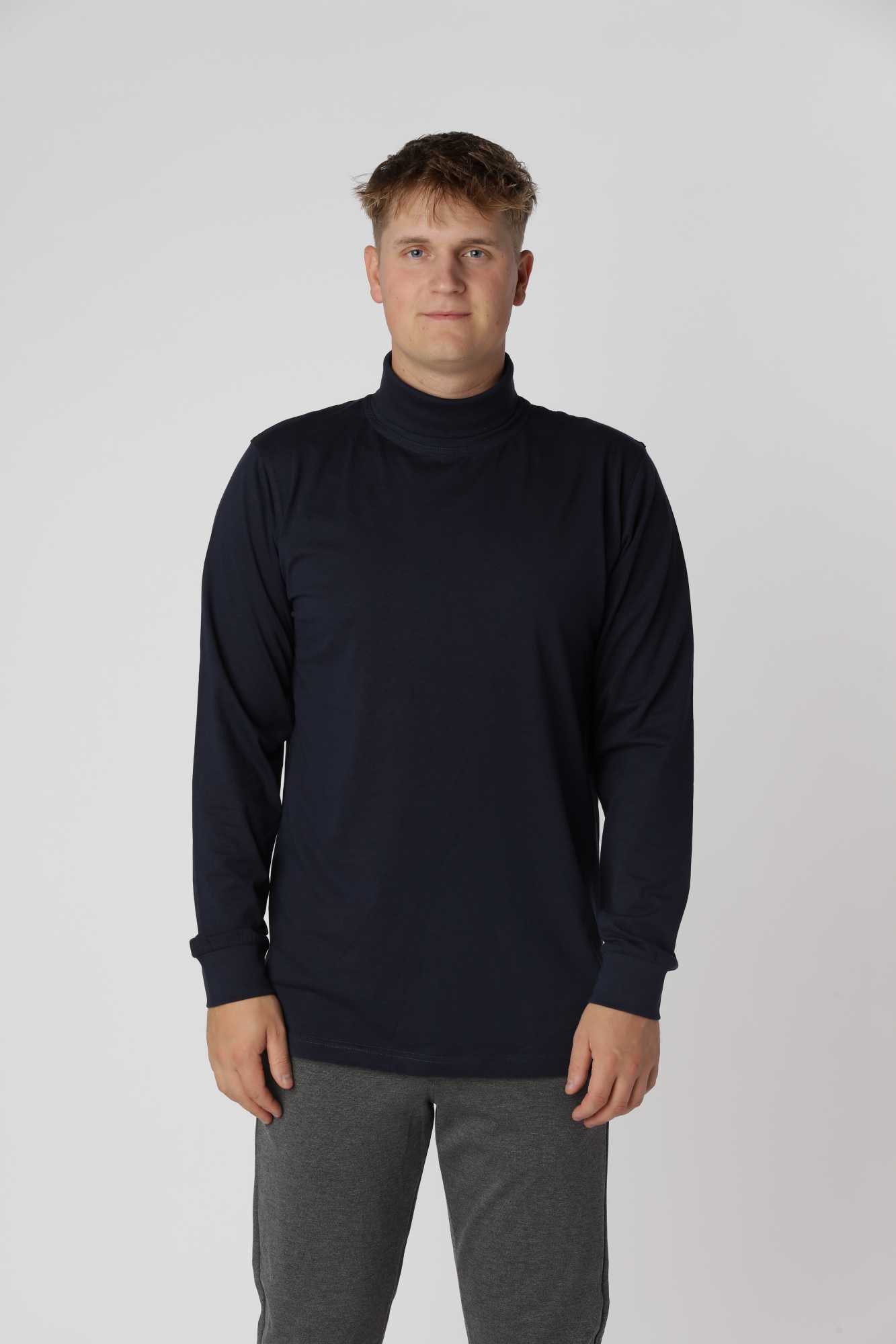 Turtleneck Shirt Classic Navy - Hiddentrend T-shirts - 0000210010500