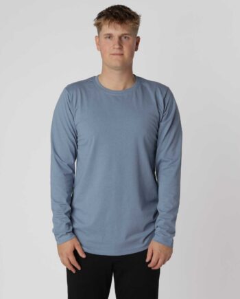 Essential Langærmet Shirt Denim - Hiddentrend T-shirts  - 0000200010706
