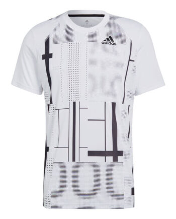 Hvid Adidas Club Graph Shirt - Adidas T-shirts  - 4065423078780