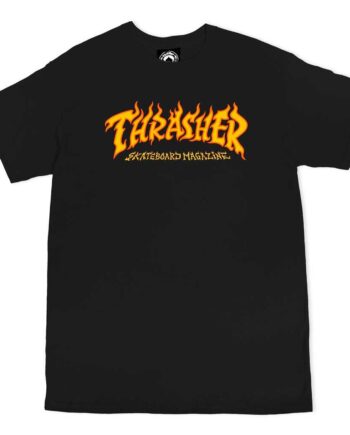 Sort Thrasher Shirt Fire Logo Black - Thrasher T-shirts  - 010202053537