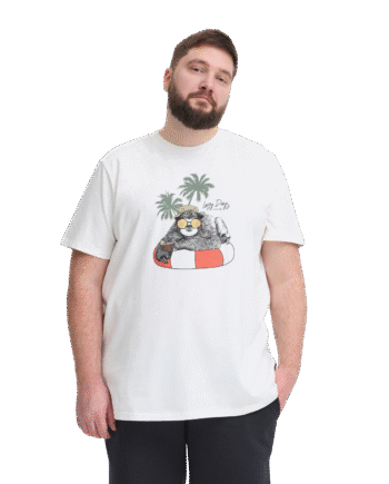Hvid Blend Herre Shirt White Sloth - Blend T-shirts  - 5715749357579