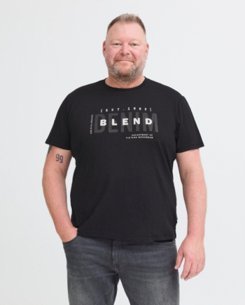 Sort Blend Bhkiman Herre Shirt Black 6xl - Blend T-shirts  - 5715750201731