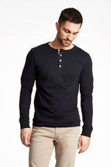 Sort Solid Granddad - Lindbergh T-shirts  - 5714396809172