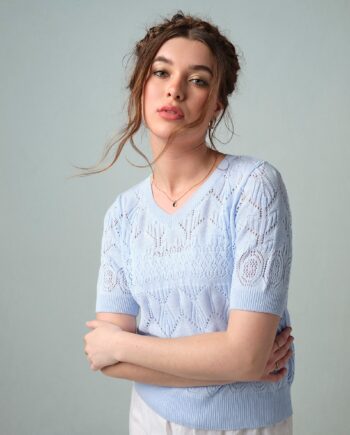 Pale Blue Skovhuus Kvinde Esther Shirt - Skovhuus T-shirts  - 5711419367909