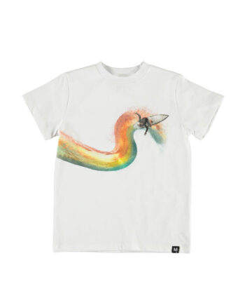 Hvid Molo Tee Shirt Rainbow Surf - Molo T-shirts