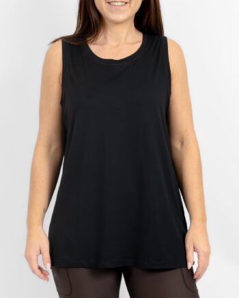 Sort Mira Relaxed Black Top - Huabo T-shirts  - 5740038331152