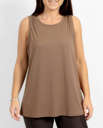 Mira Relaxed Latte Top - Huabo T-shirts  - 5740038331299