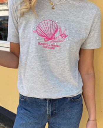 Grå Only Shirt Kita Shell Grey - Only T-shirts  - 5715828394532