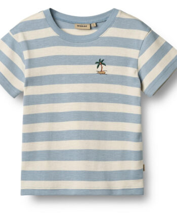 Liam Shirt Calm Blue Stripe Wheat - Wheat T-shirts