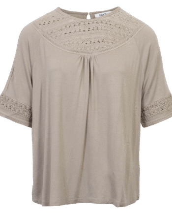 Beige Chacha Dame Kortærmet Bluse - Chacha T-shirts  - 5714990195848