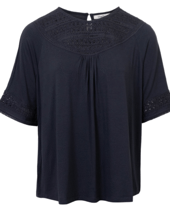 Navy Chacha Dame Kortærmet Bluse - Chacha T-shirts  - 5714990195732