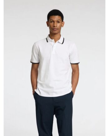 Hvid Selected Kortærmet Atlas Polo Til Herre - Selected T-shirts