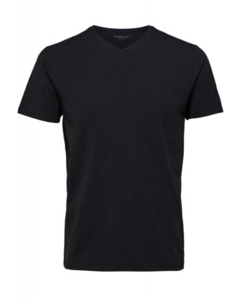 Sort Selected Tee Shirt Med Hals Til Herre - Selected T-shirts